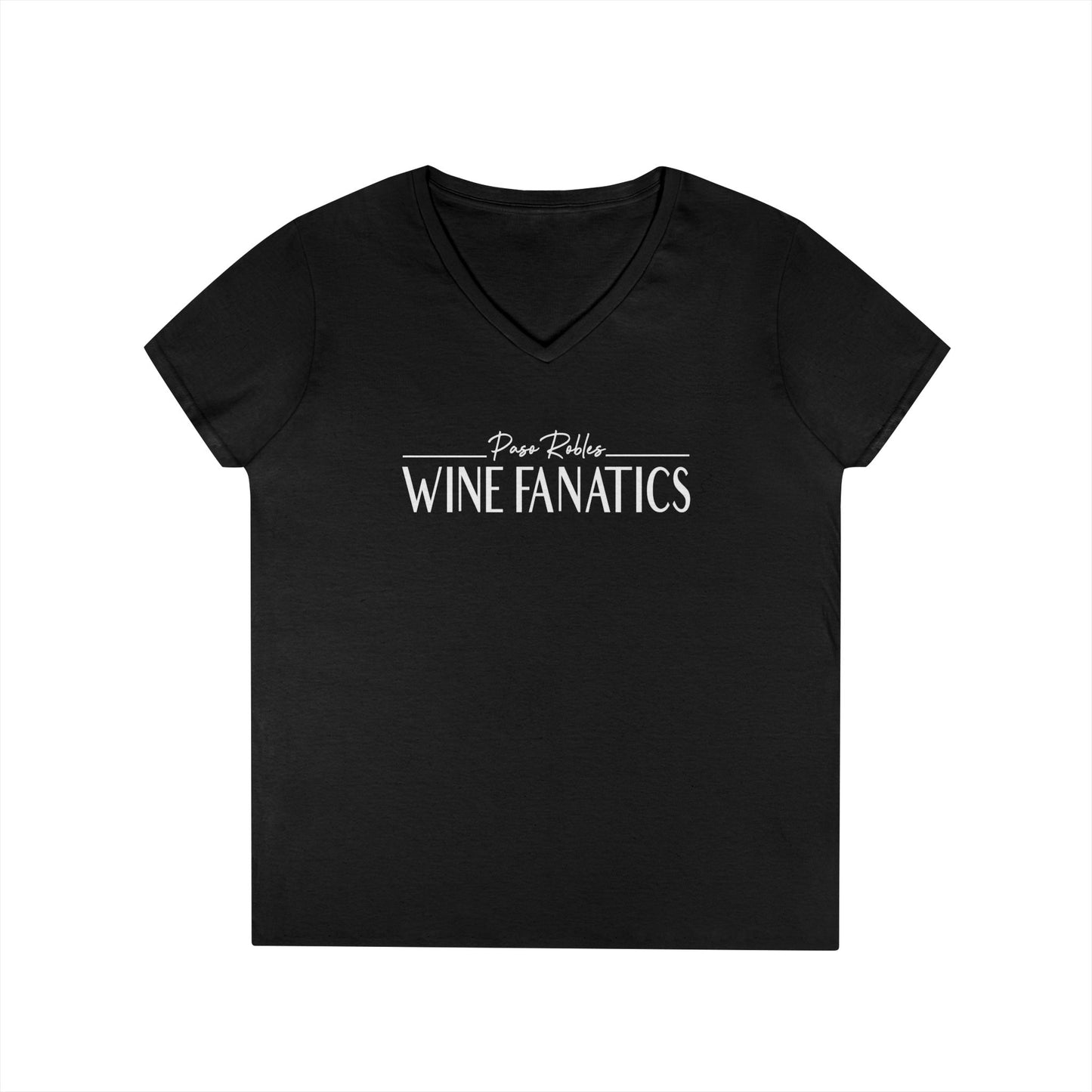 Paso Robles Wine Fanatics Logo Ladies V-Neck Tee
