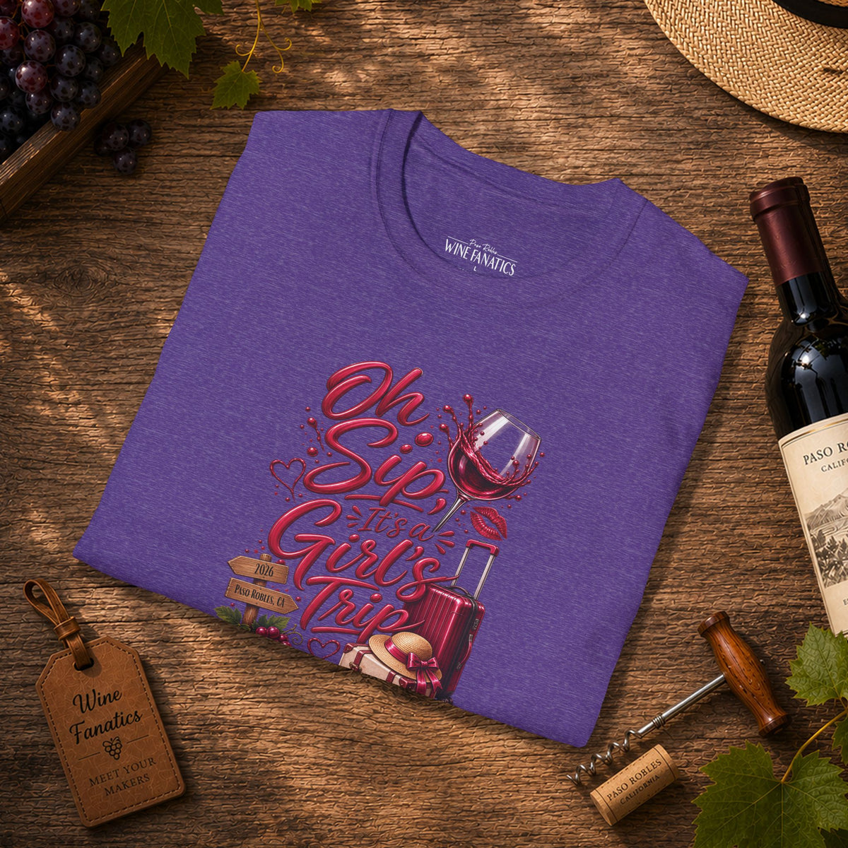Oh Sip It's A Girl's Trip 2026 Personalized Crewneck T-Shirt