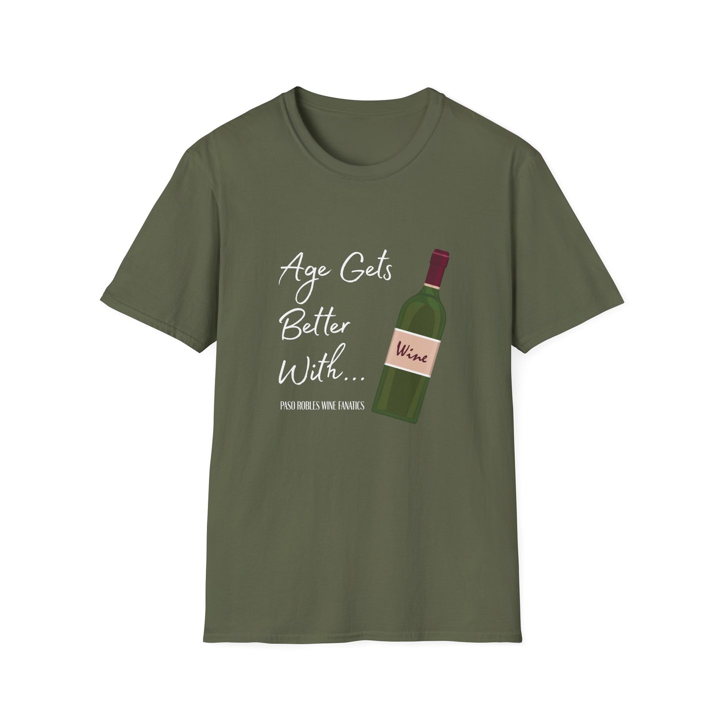 Age Gets Better With Wine Unisex Softstyle T-Shirt