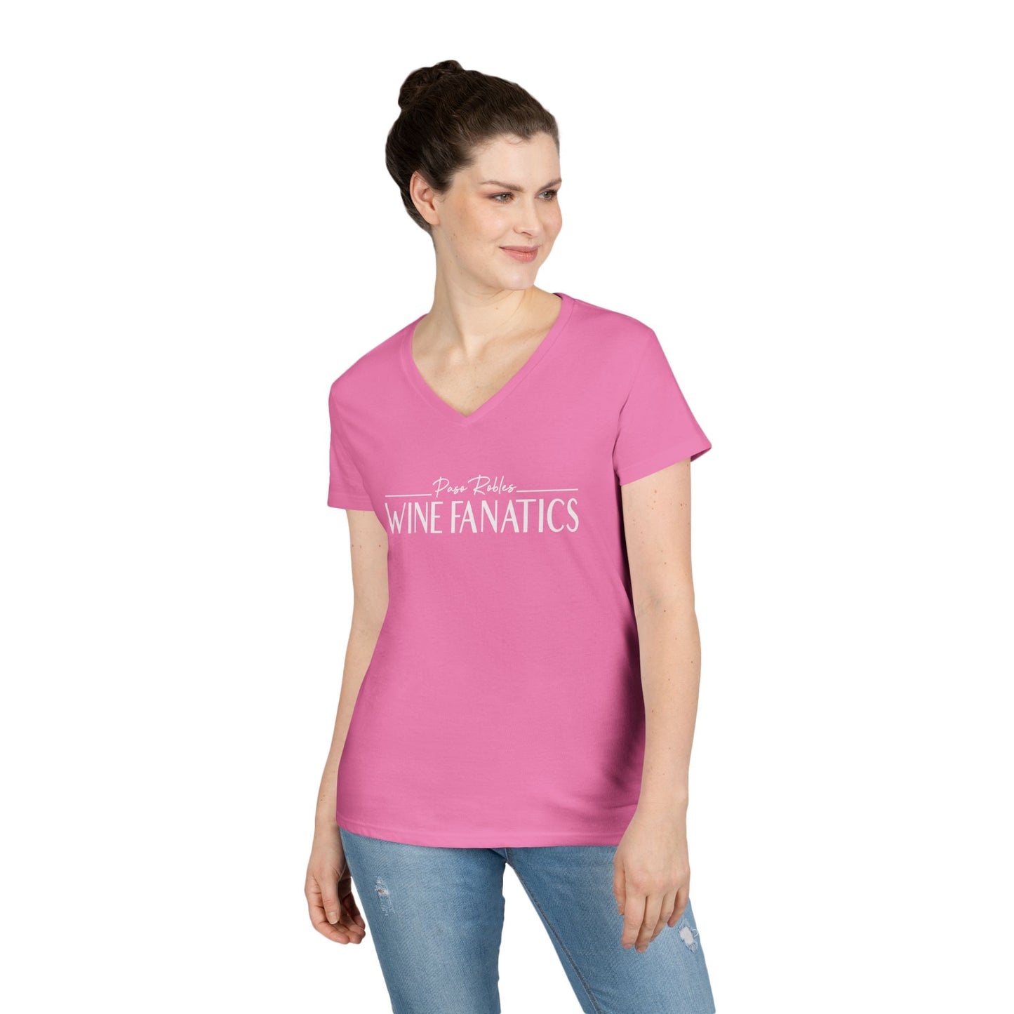 Paso Robles Wine Fanatics Logo Ladies V-Neck Tee