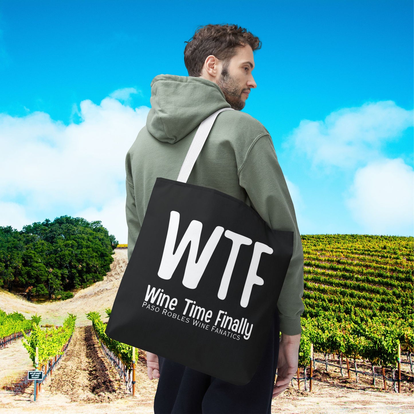 WTF Wine Time Finally Tote Bag