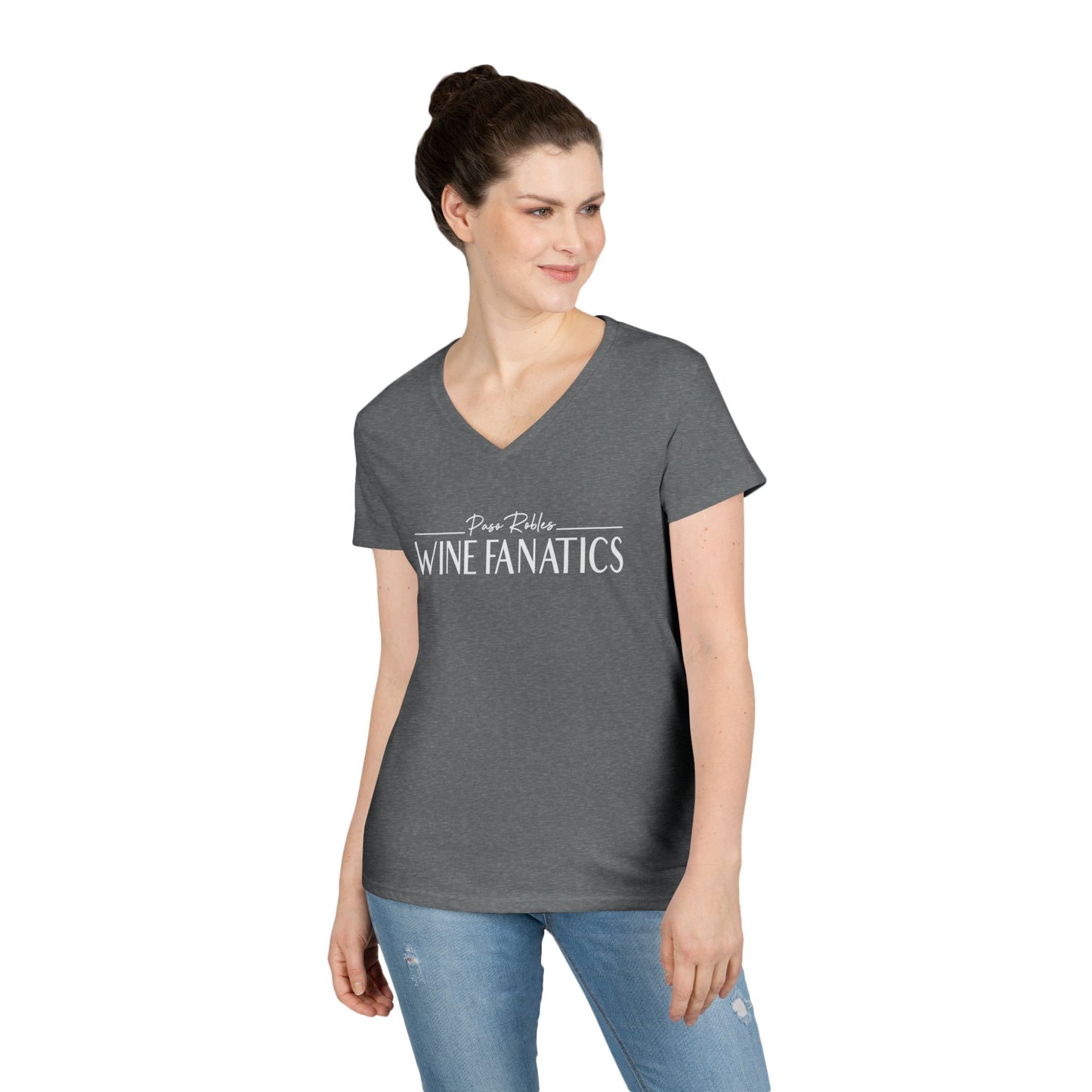 Paso Robles Wine Fanatics Logo Ladies V-Neck Tee