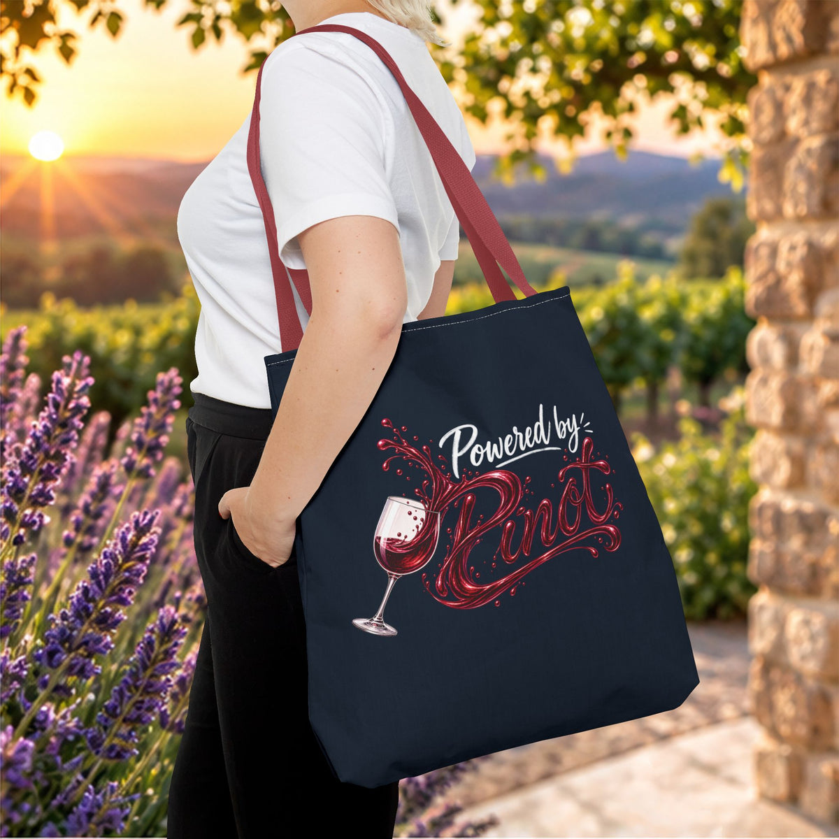 Powered By Pinot Personalized Tote Bag