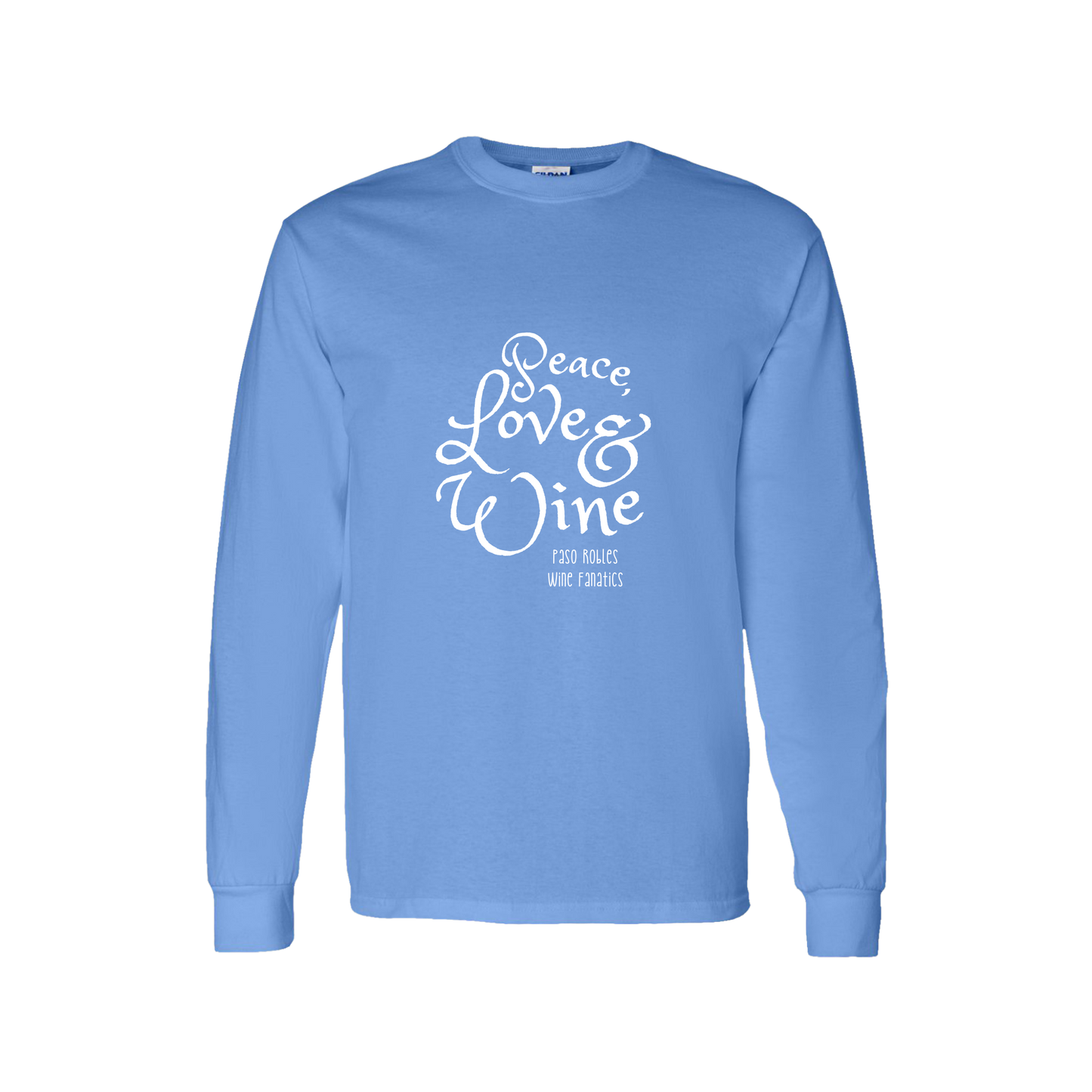 Peace, Love & Wine Text Long Sleeve T-Shirt