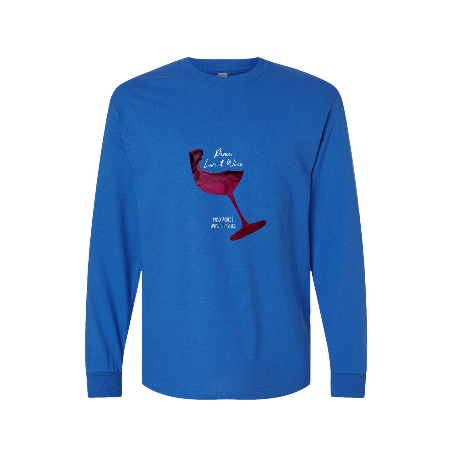 Peace, Love & Wine Glass Long Sleeve T-Shirt