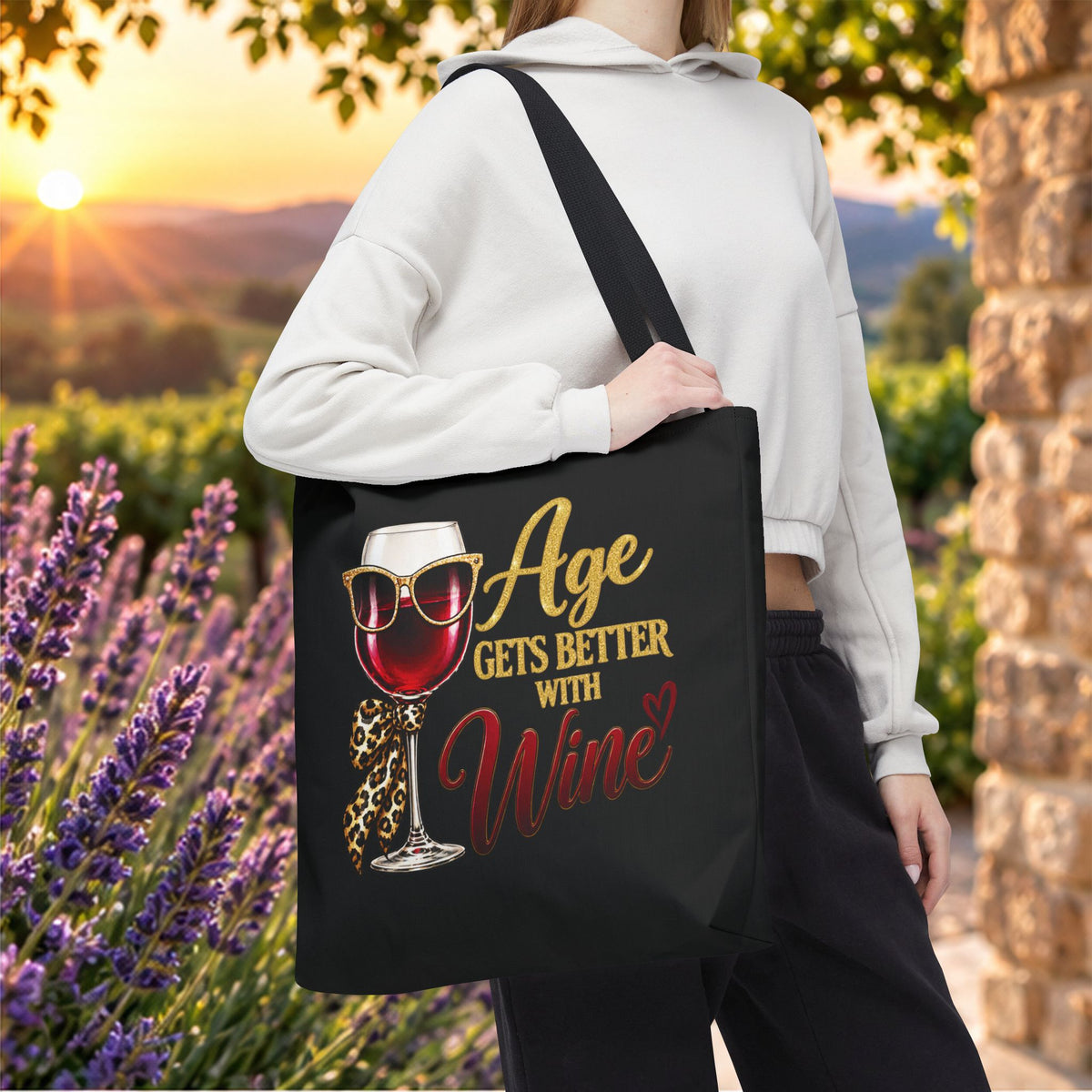 Age Gets Better With Wine Ladie’s Personalized Tote Bag