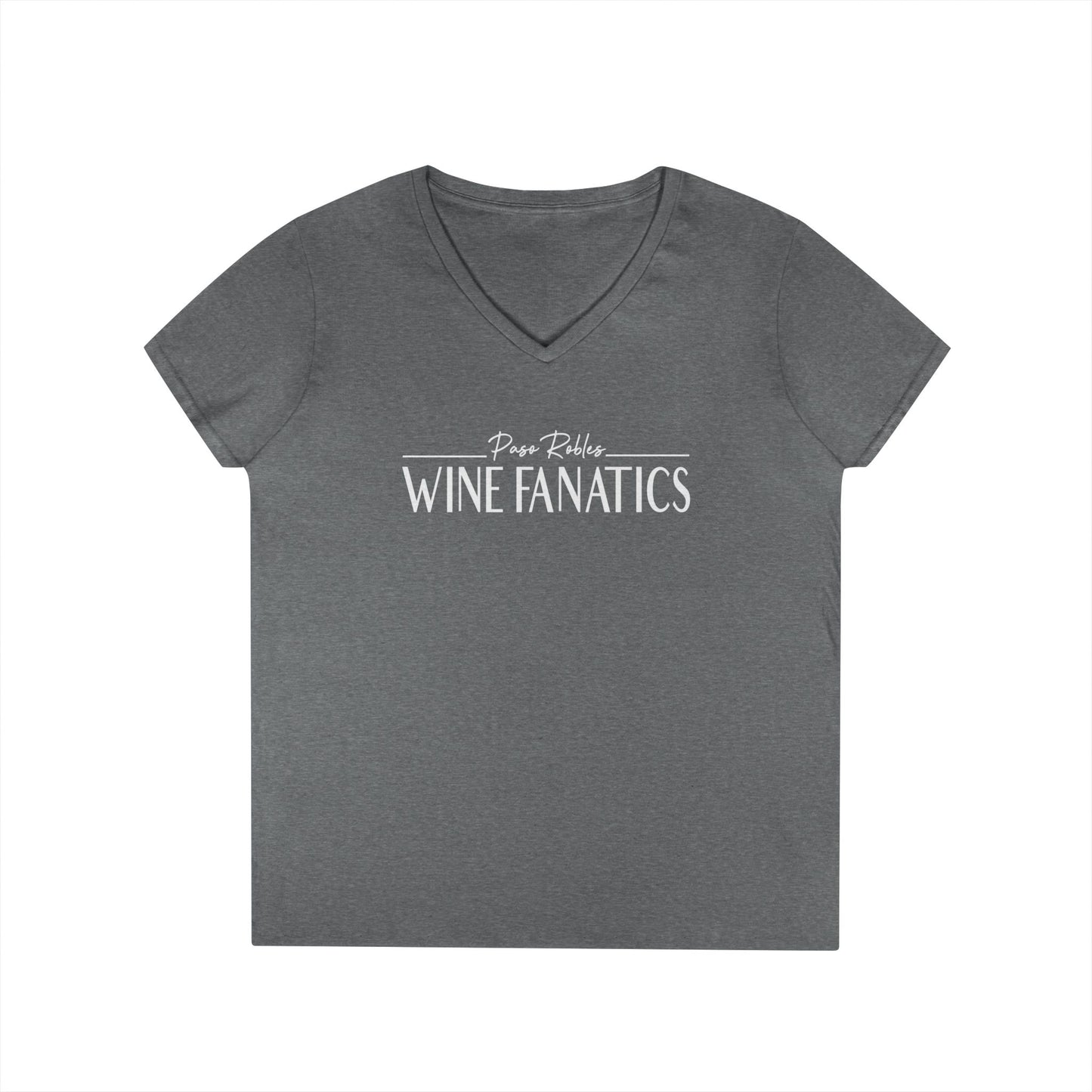 Paso Robles Wine Fanatics Logo Ladies V-Neck Tee