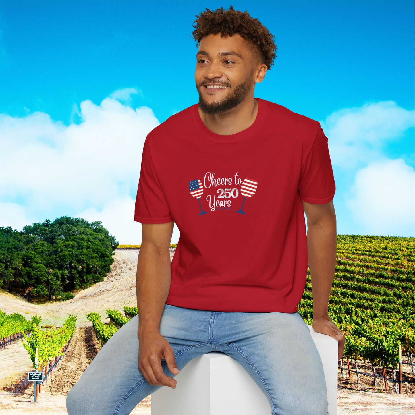 Cheers to 250 Years Independence Day Unisex Softstyle T-Shirt