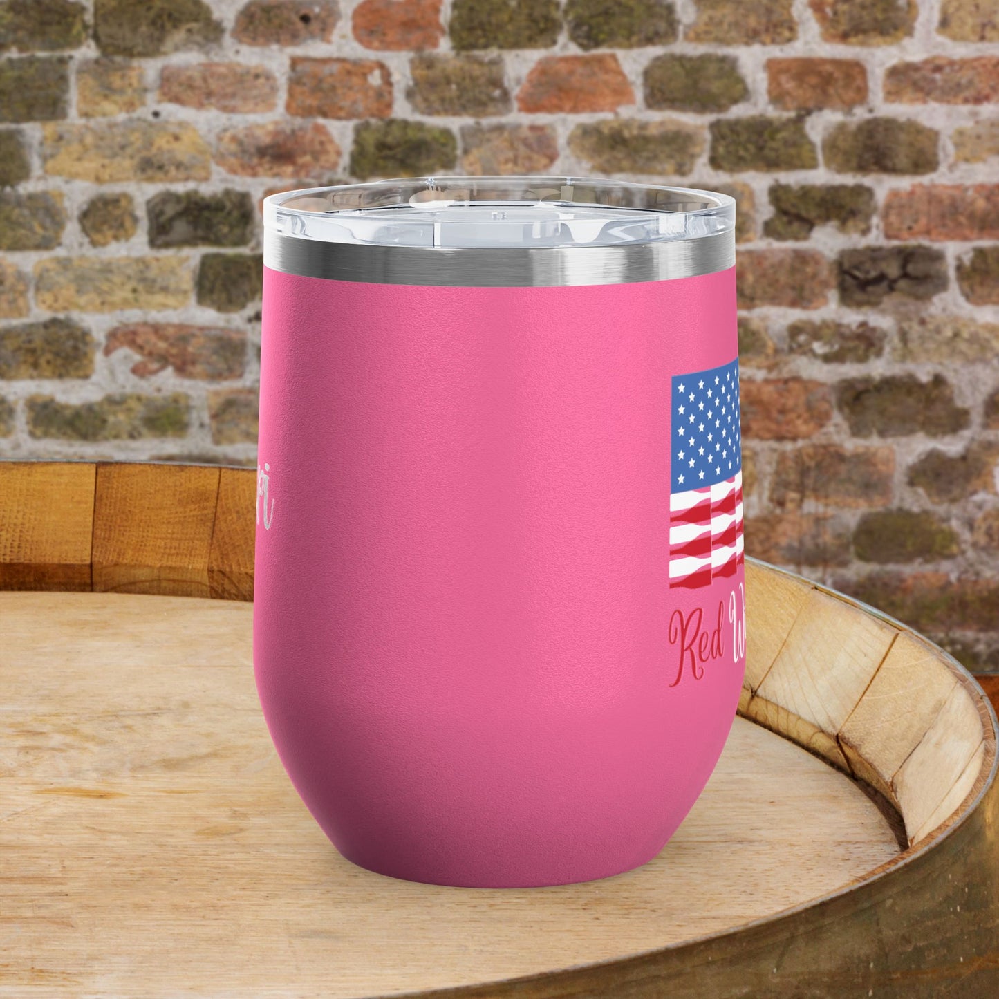 Red Wine & Blue Independence Day Personalized 12oz Wine Tumbler