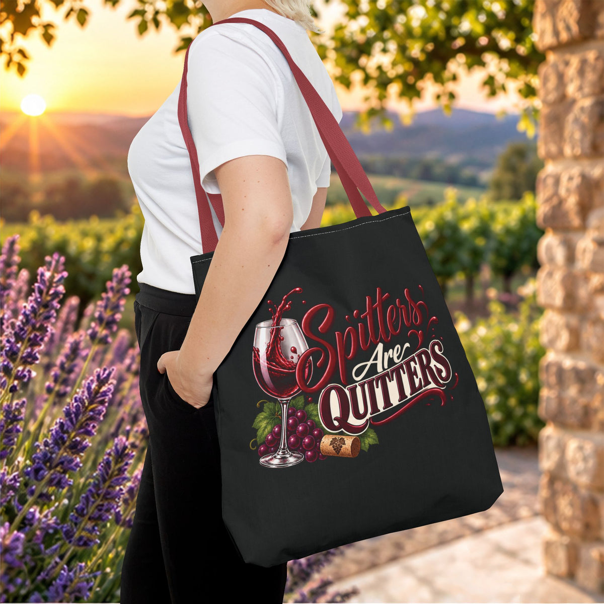 Spitters Are Quitters Personalized Wine Tote Bag