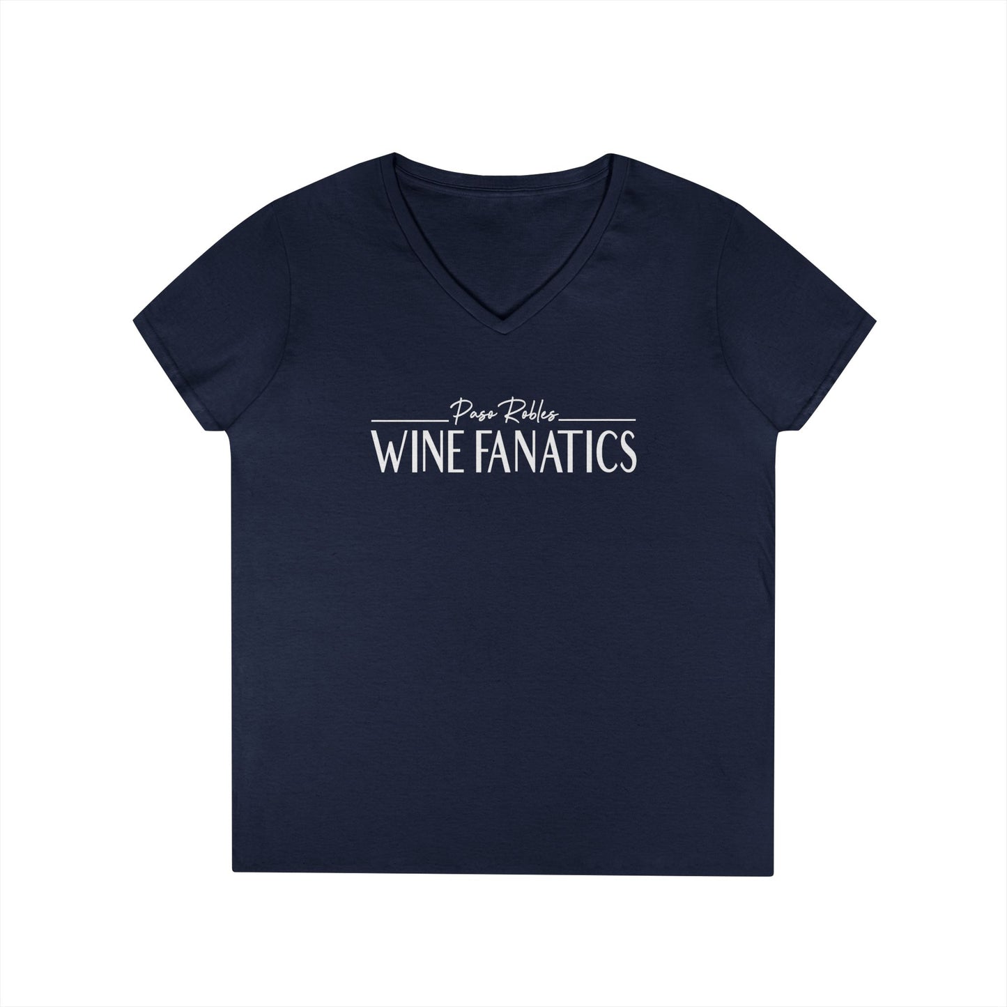 Paso Robles Wine Fanatics Logo Ladies V-Neck Tee