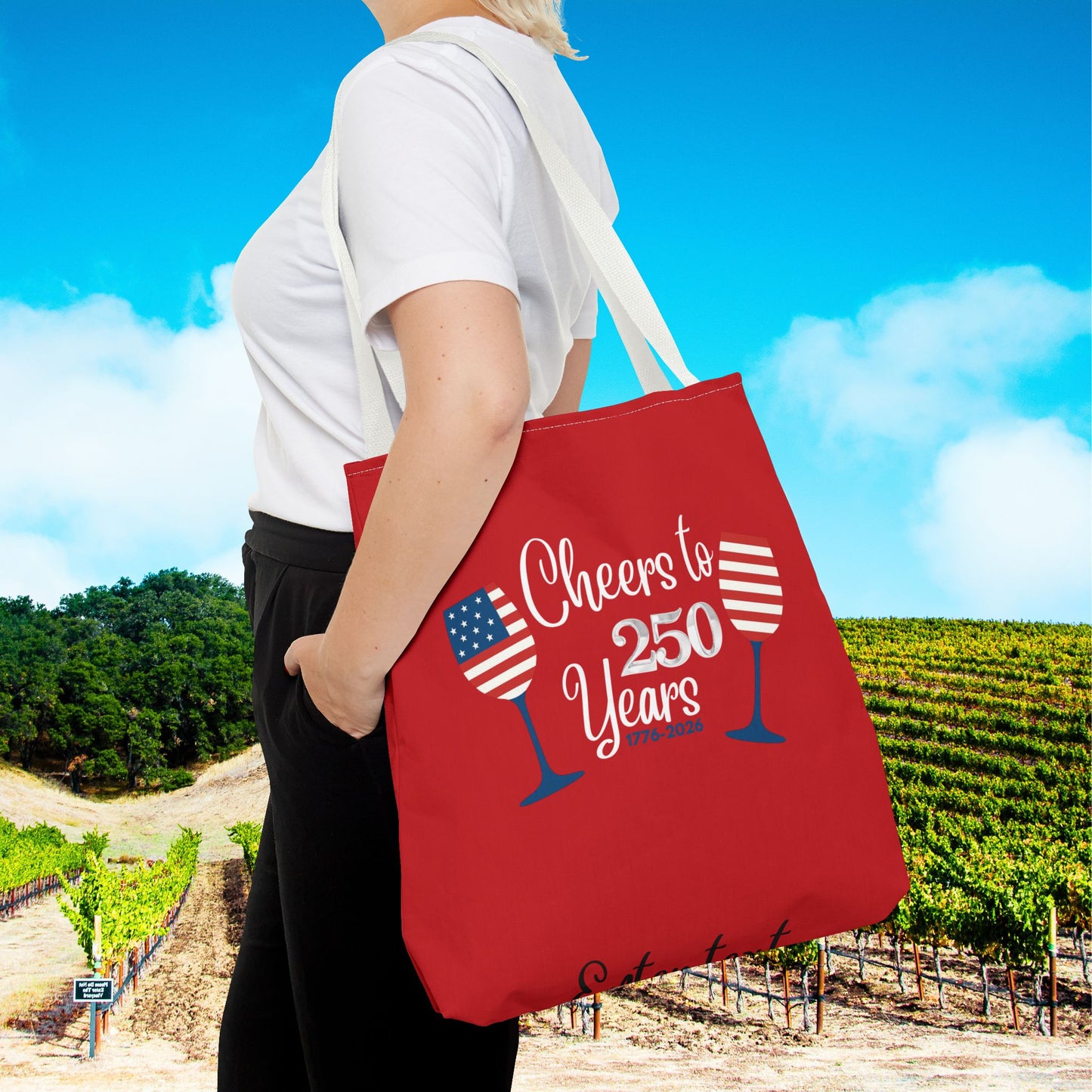 Cheers to 250 Years Independence Day Personalized Tote Bag