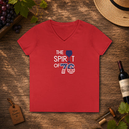 The Spirit of 76 Independence Day Ladies V-Neck Tee
