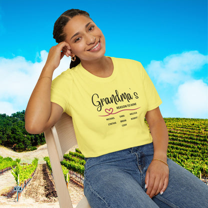 Grandma's Reason To Wine Personalized T-Shirt