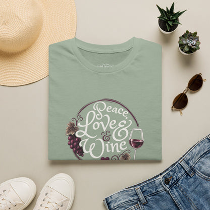 Peace, Love & Wine Crewneck Tee