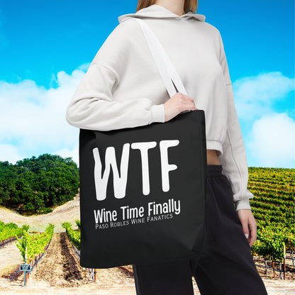 WTF Wine Time Finally Tote Bag
