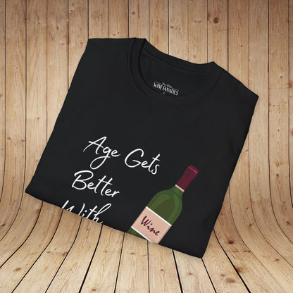Age Gets Better With Wine Unisex Softstyle T-Shirt