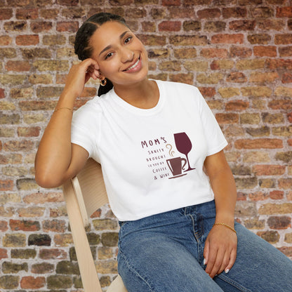 Mom's sanity brought to you by Coffee & Wine Crewneck Tee