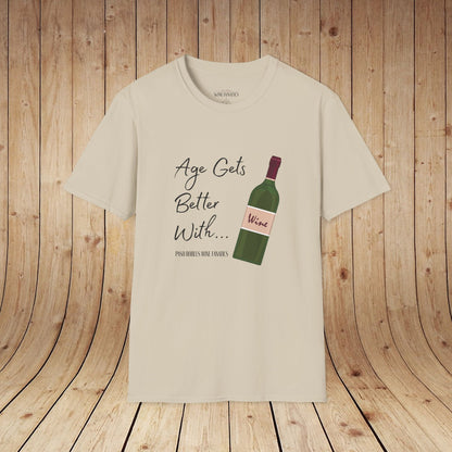 Age Gets Better With Wine Unisex Softstyle T-Shirt