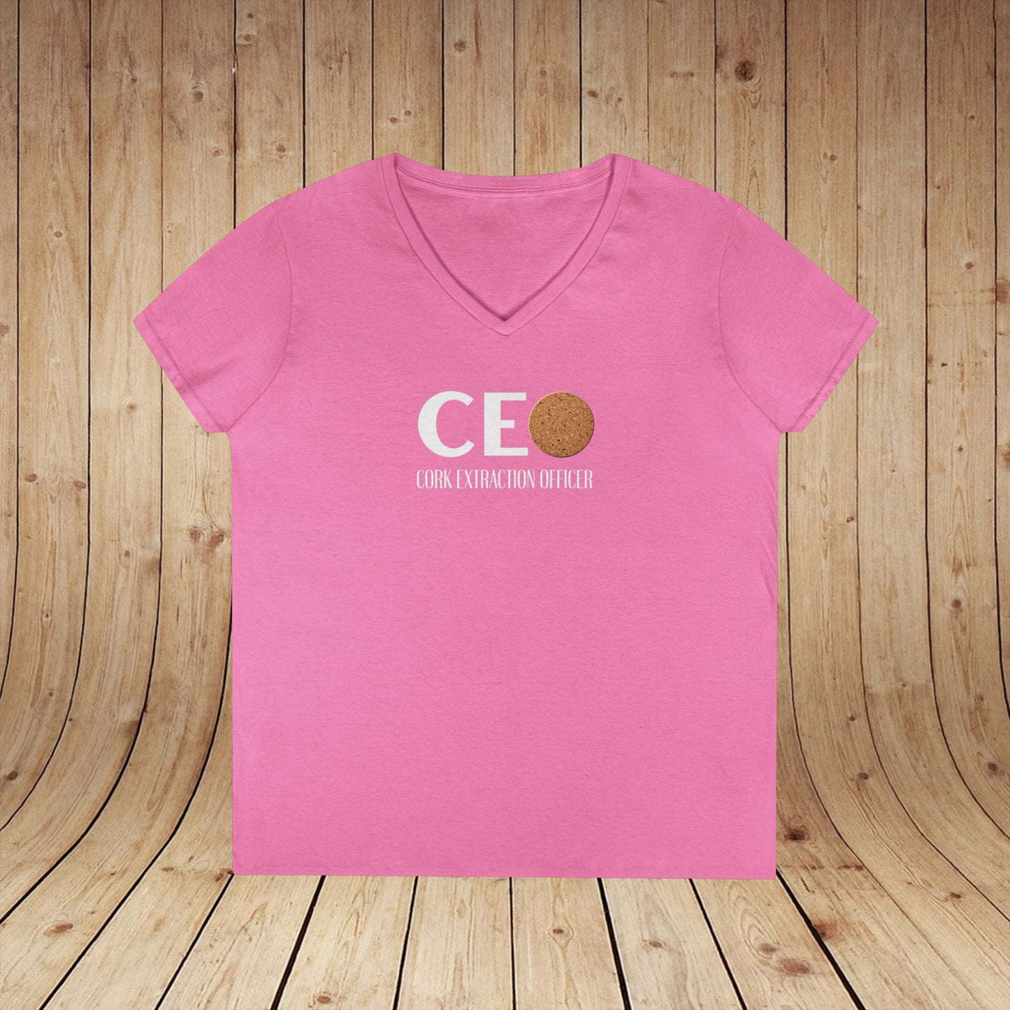 CEO Cork Extraction Officer Ladies V-Neck Tee