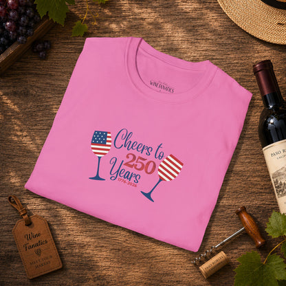 Cheers to 250 Years Independence Day Unisex Softstyle T-Shirt