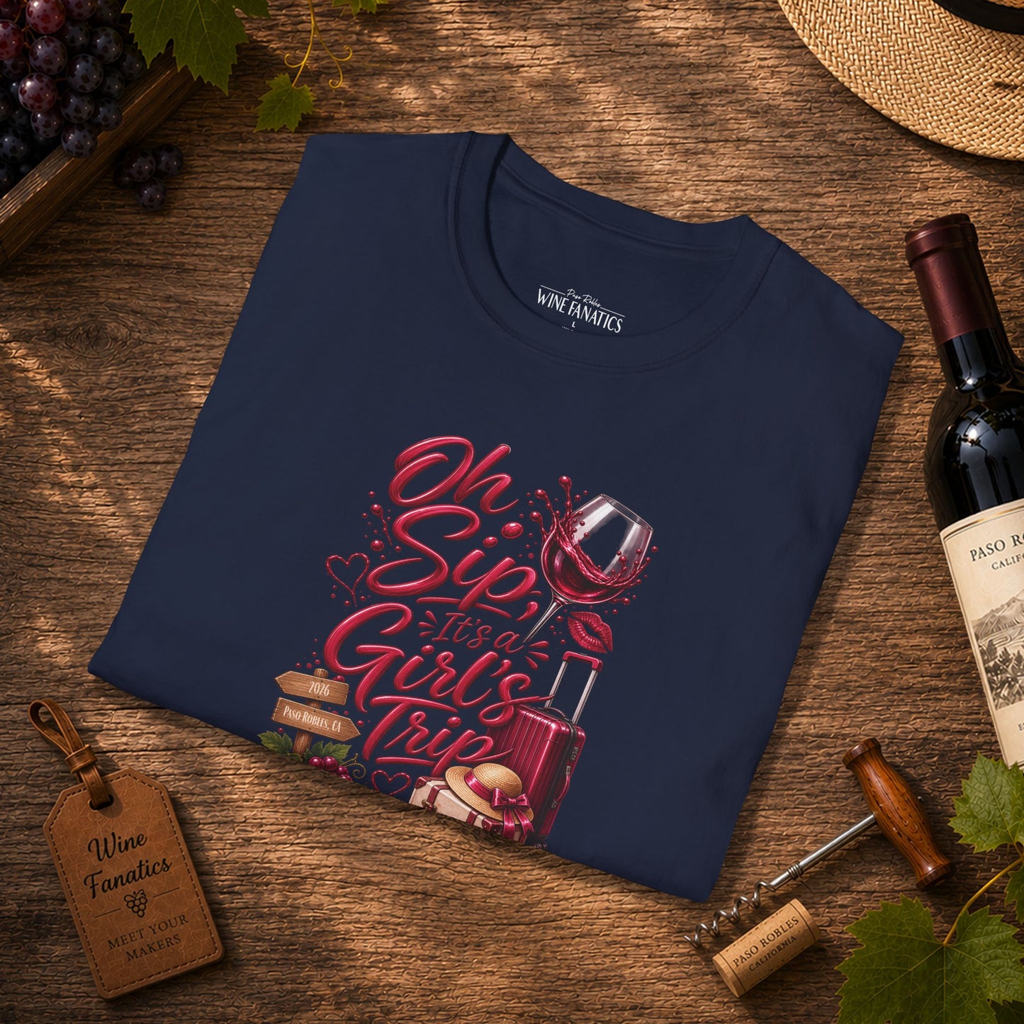 Oh Sip It's A Girl's Trip Personalized Crewneck Tee