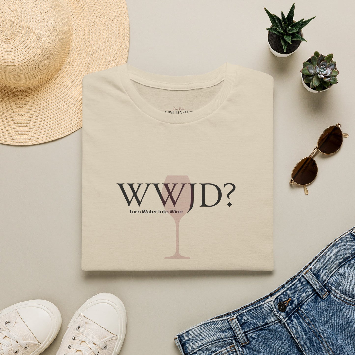 WWJD? Turn Water Into Wine Crewneck Tee