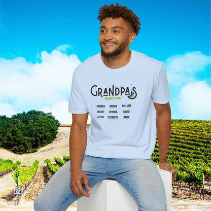 Grandpa's Reason To Wine Personalized T-Shirt