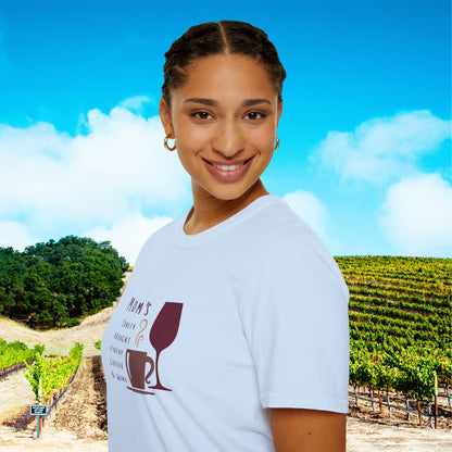 Mom's sanity brought to you by Coffee & Wine Personalized Tee
