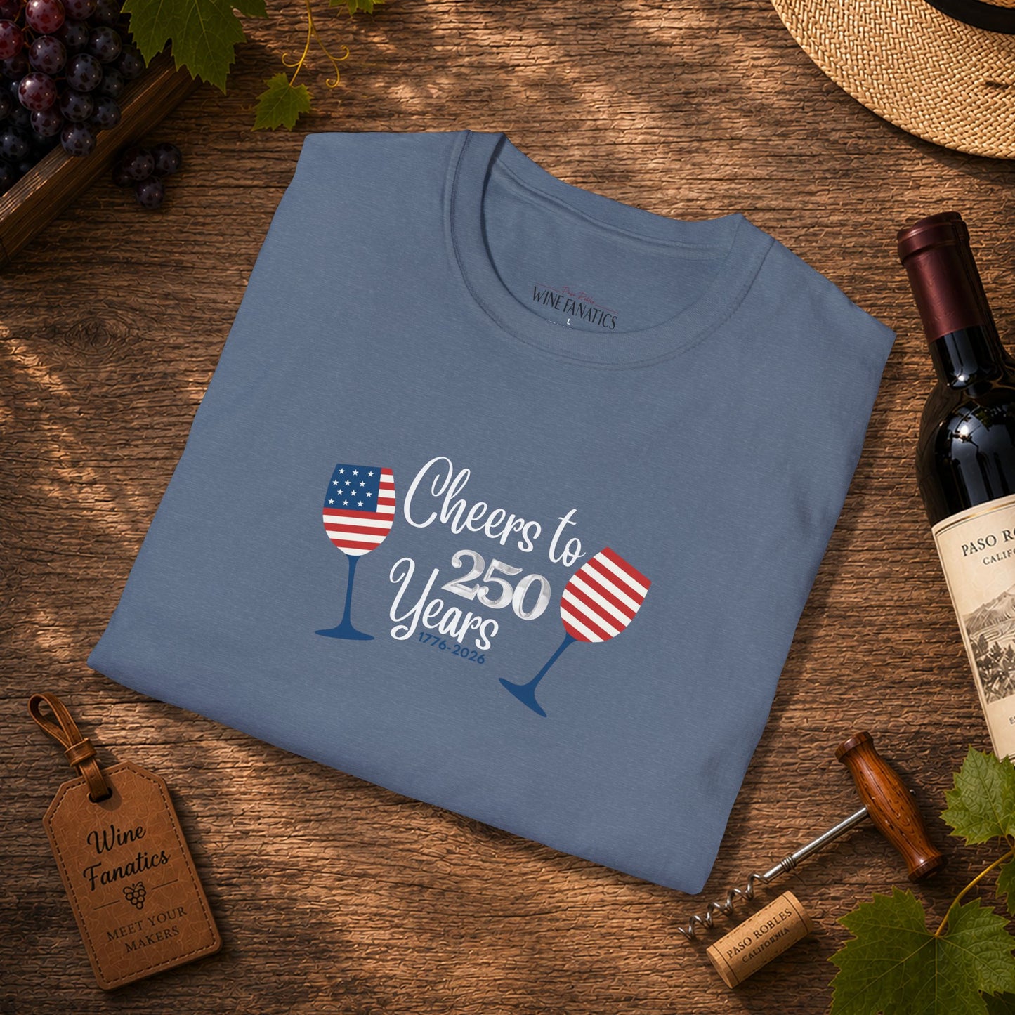 Cheers to 250 Years Independence Day Unisex Softstyle T-Shirt