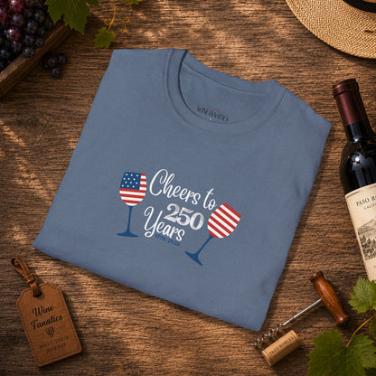 Cheers to 250 Years Independence Day Unisex Softstyle T-Shirt