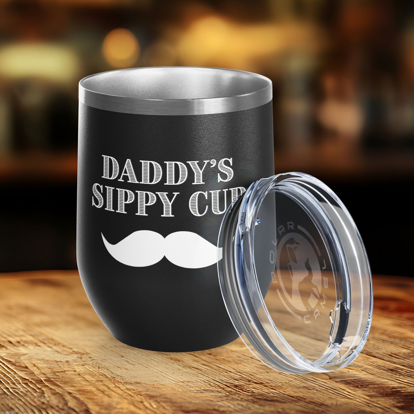 Daddy's Sippy Cup (mustache) Wine Tumbler