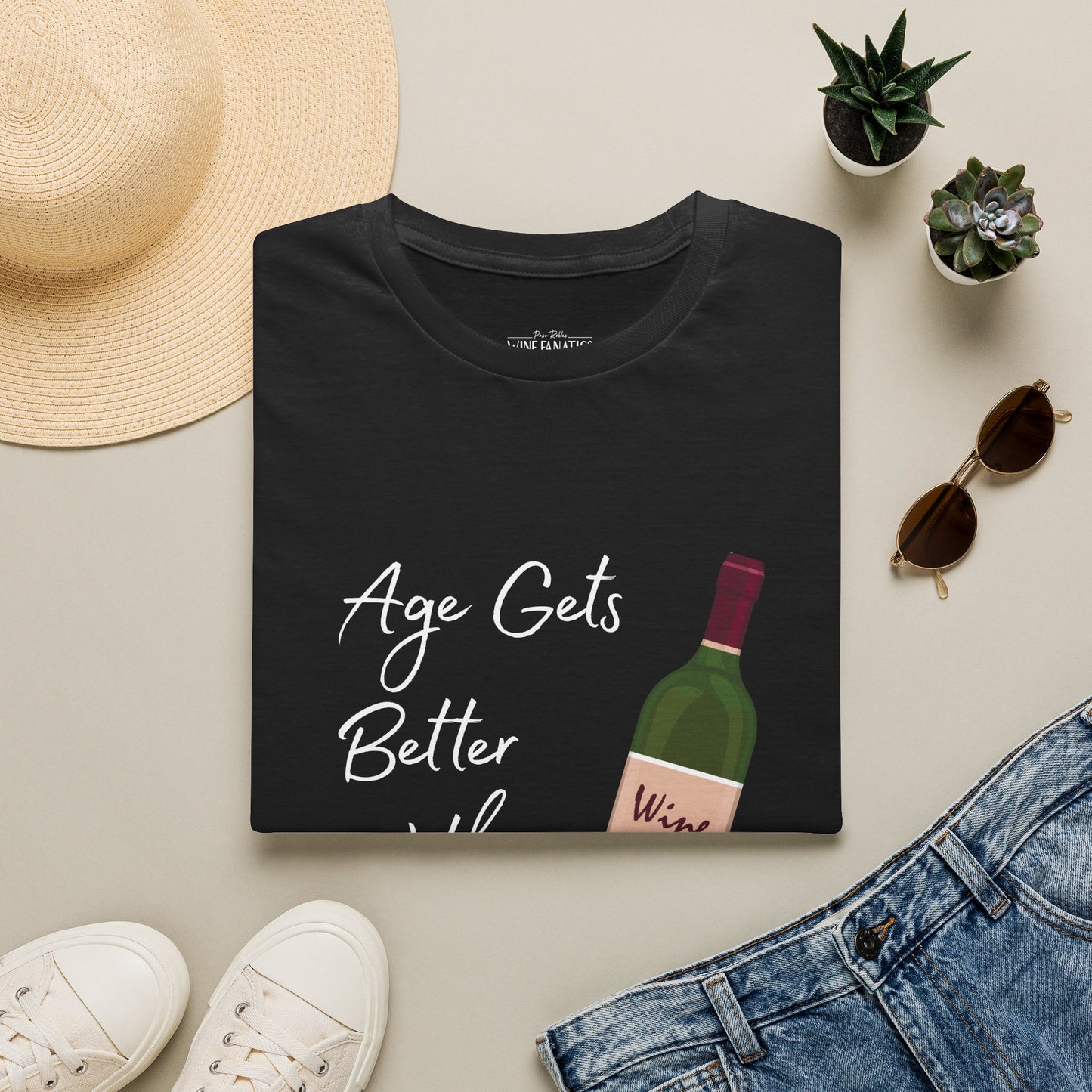 Age Gets Better With Wine Crewneck T-Shirt