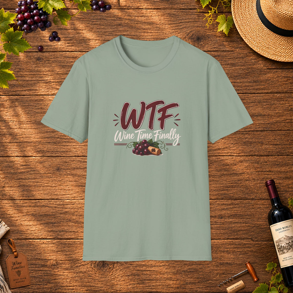 WTF Wine Tasting Finally Crewneck T-Shirt