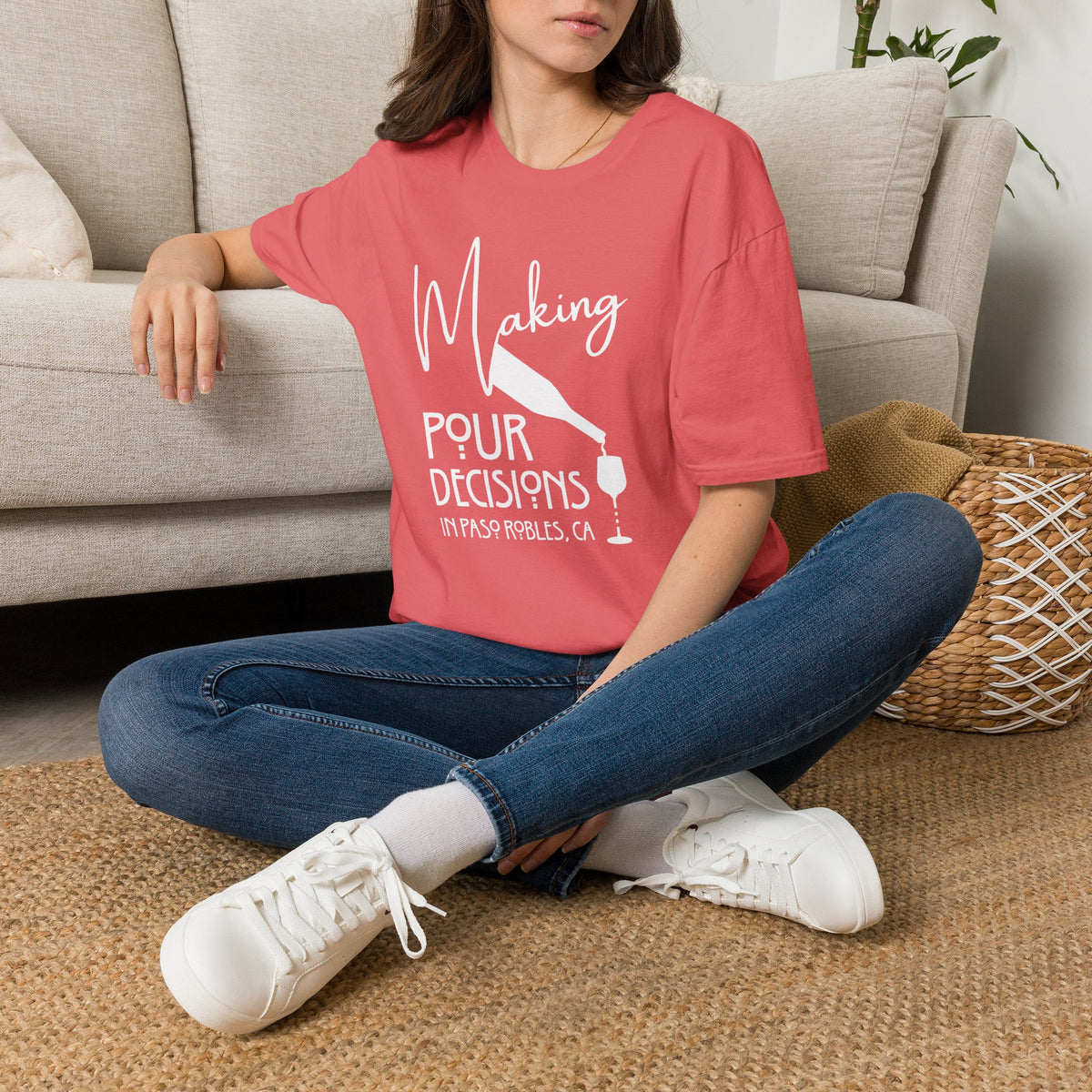 Making Pour Decisions In Paso Robles Crewneck T-Shirt