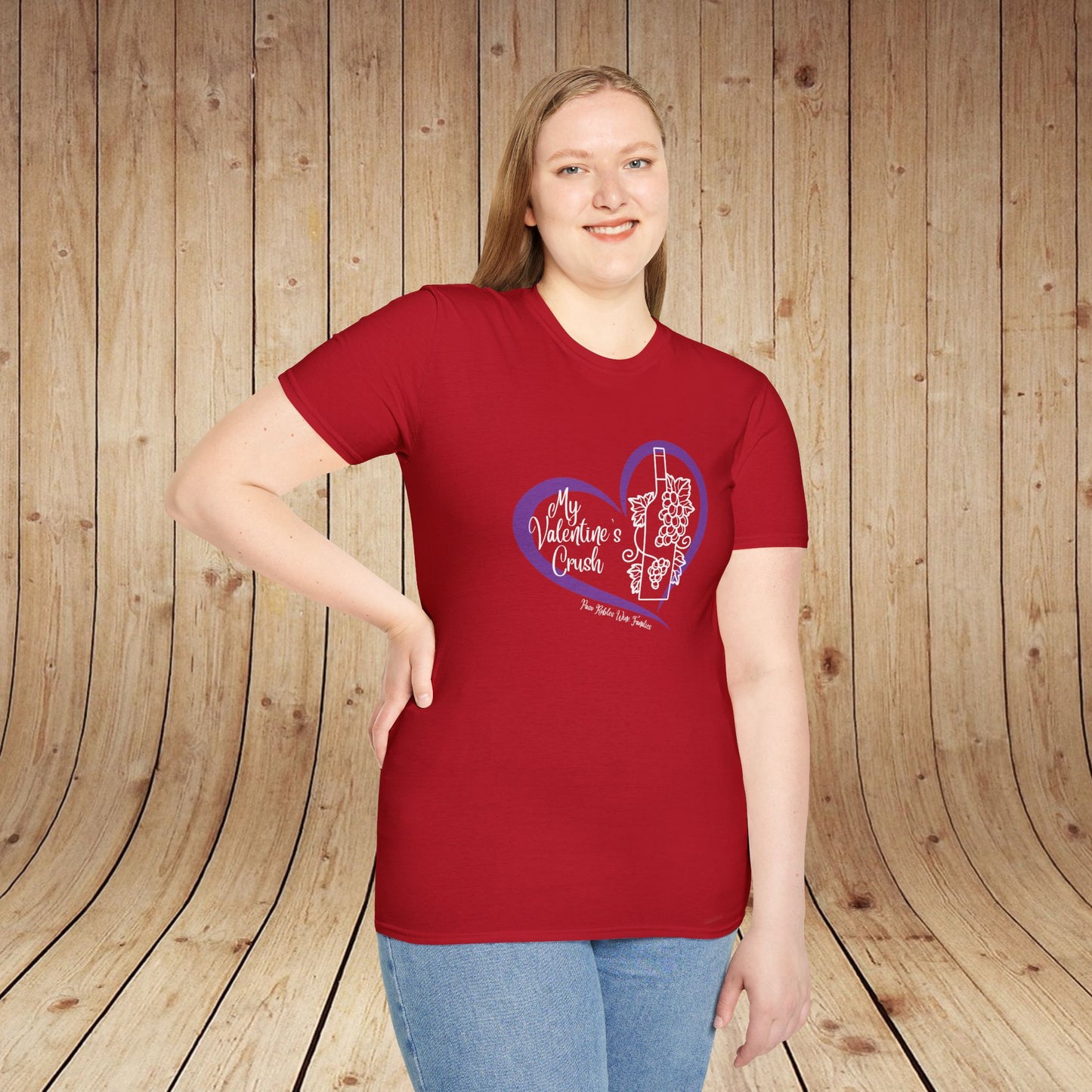 My Valentine's Crush (wine) Unisex Softstyle T-Shirt