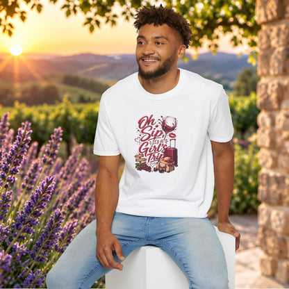 Oh Sip It's A Girl's Trip Personalized Crewneck Tee