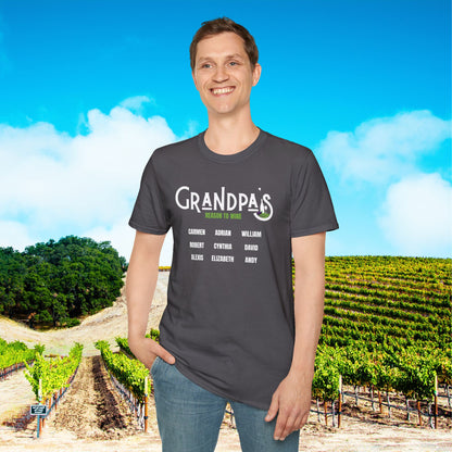 Grandpa's Reason To Wine Personalized T-Shirt