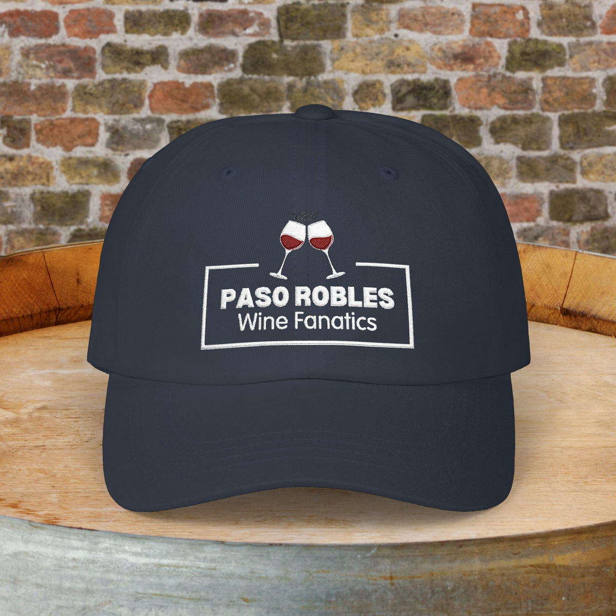 Paso Robles Wine Fanatics Toast Embroidered White Banner Cap