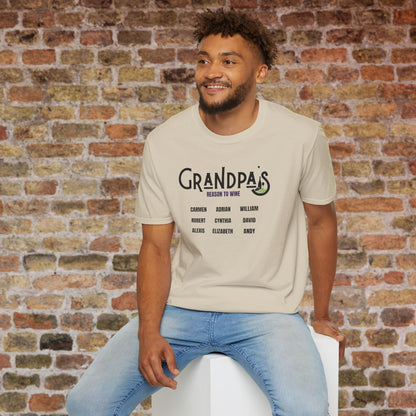 Grandpa's Reason To Wine Personalized Crew Neck T-Shirt