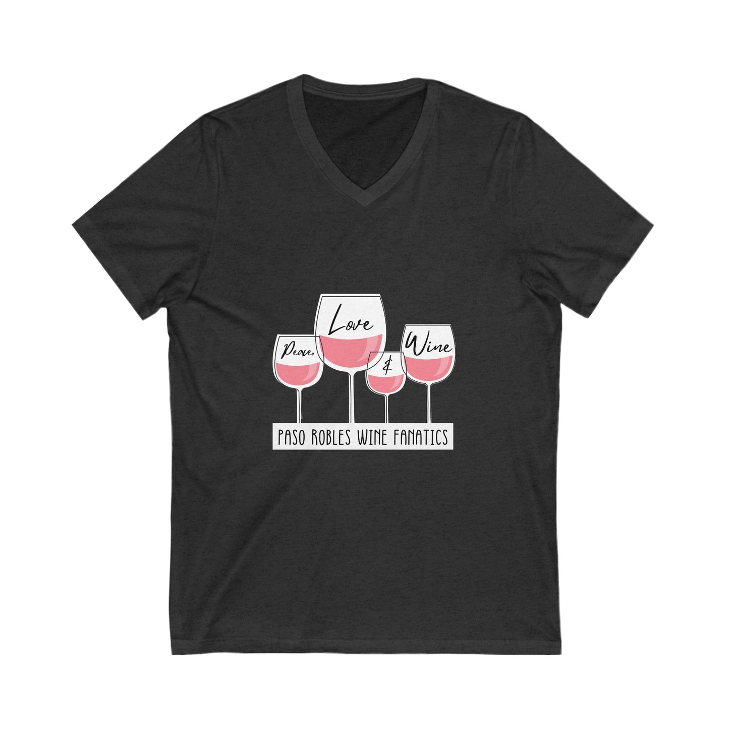 Peace, Love & Wine V-Neck Tee