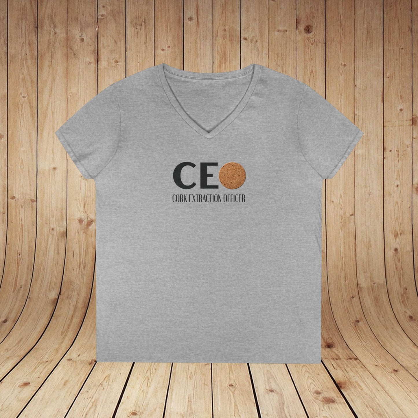 CEO Cork Extraction Officer Ladies V-Neck Tee