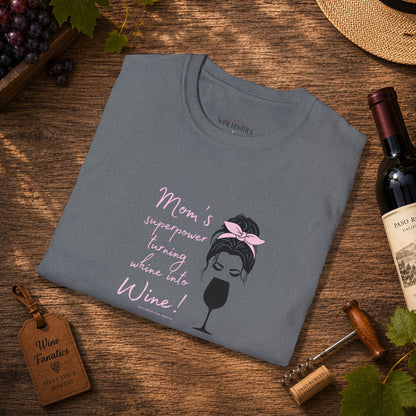 Mom's superpower, turning whine into Wine! Crewneck Tee