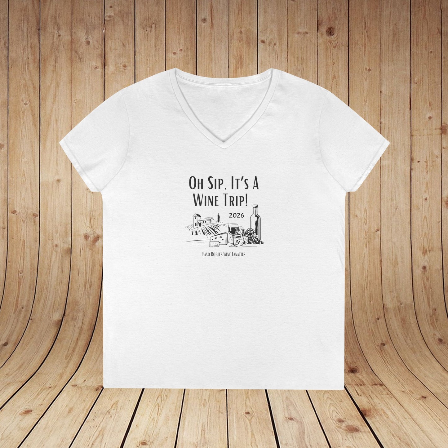 Oh Sip It's A Wine Trip Ladies V-Neck  Tee