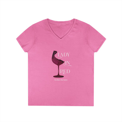 Lady In Red Ladies V-Neck Tee