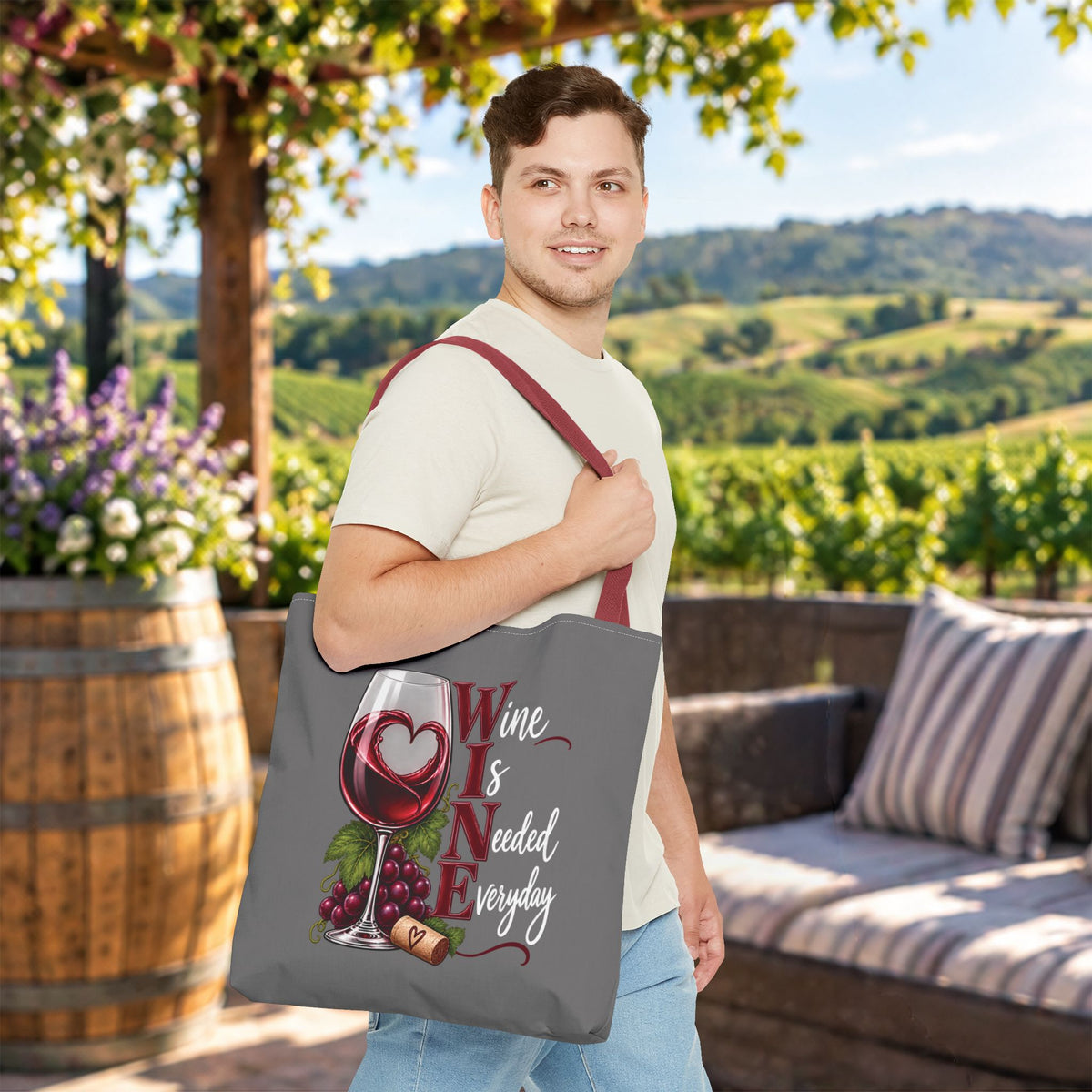 WINE Is Needed Everyday Personalized Tote Bag