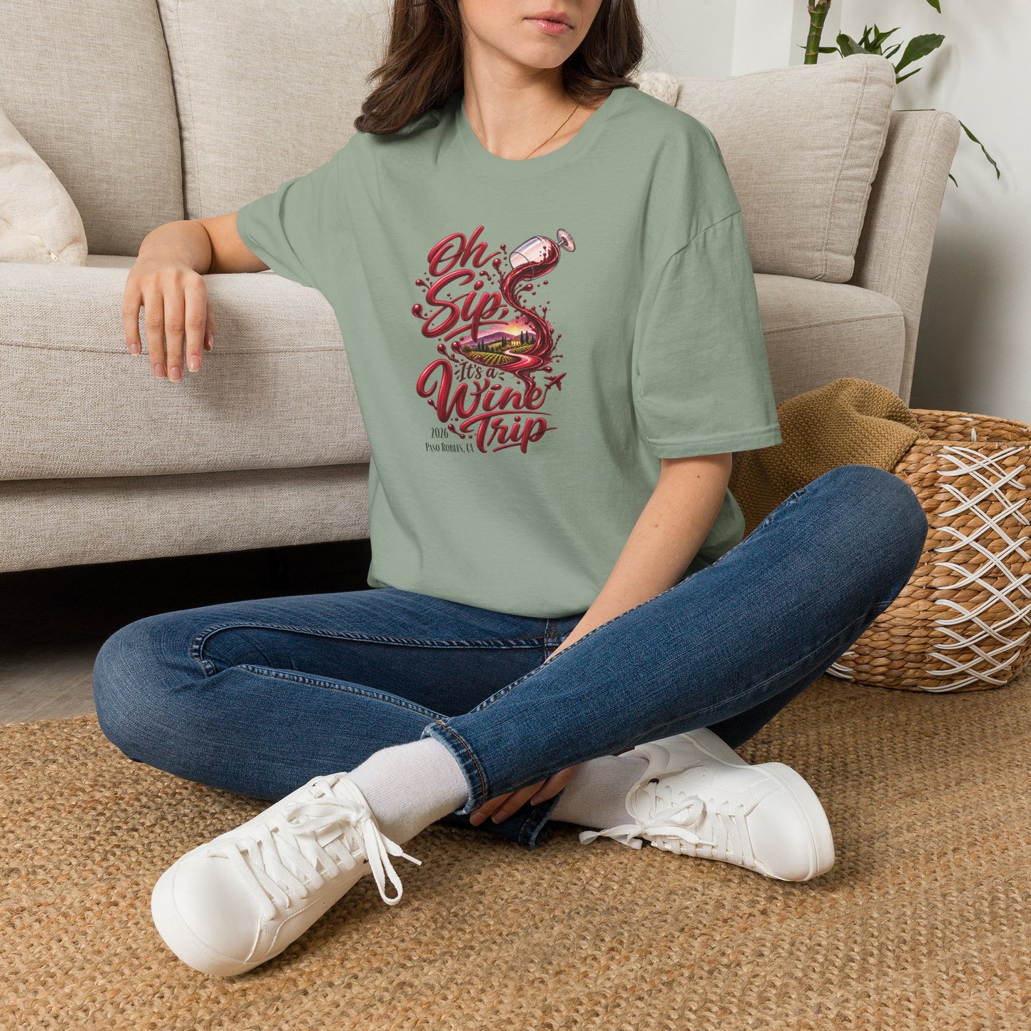 Oh Sip It's A Wine Trip Personalized Crewneck Tee