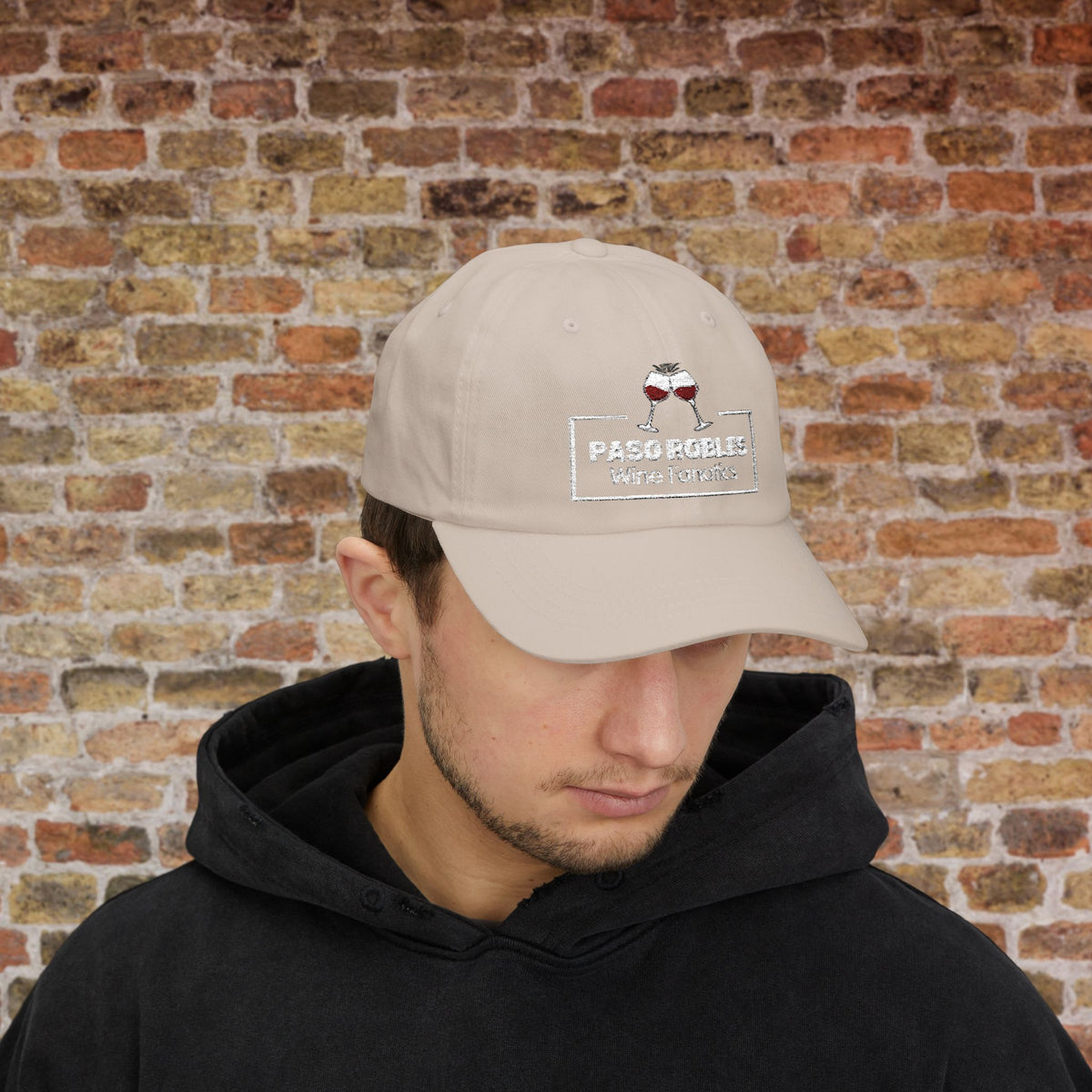 Paso Robles Wine Fanatics Toast Embroidered White Banner Cap