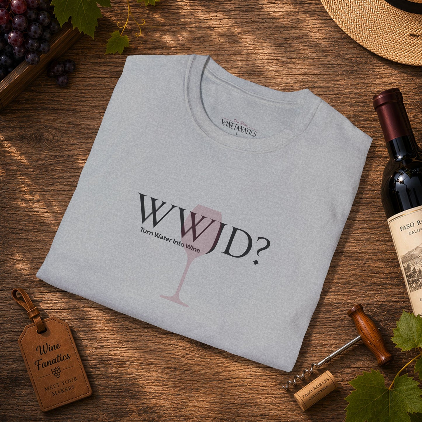 WWJD? Turn Water Into Wine Crewneck Tee