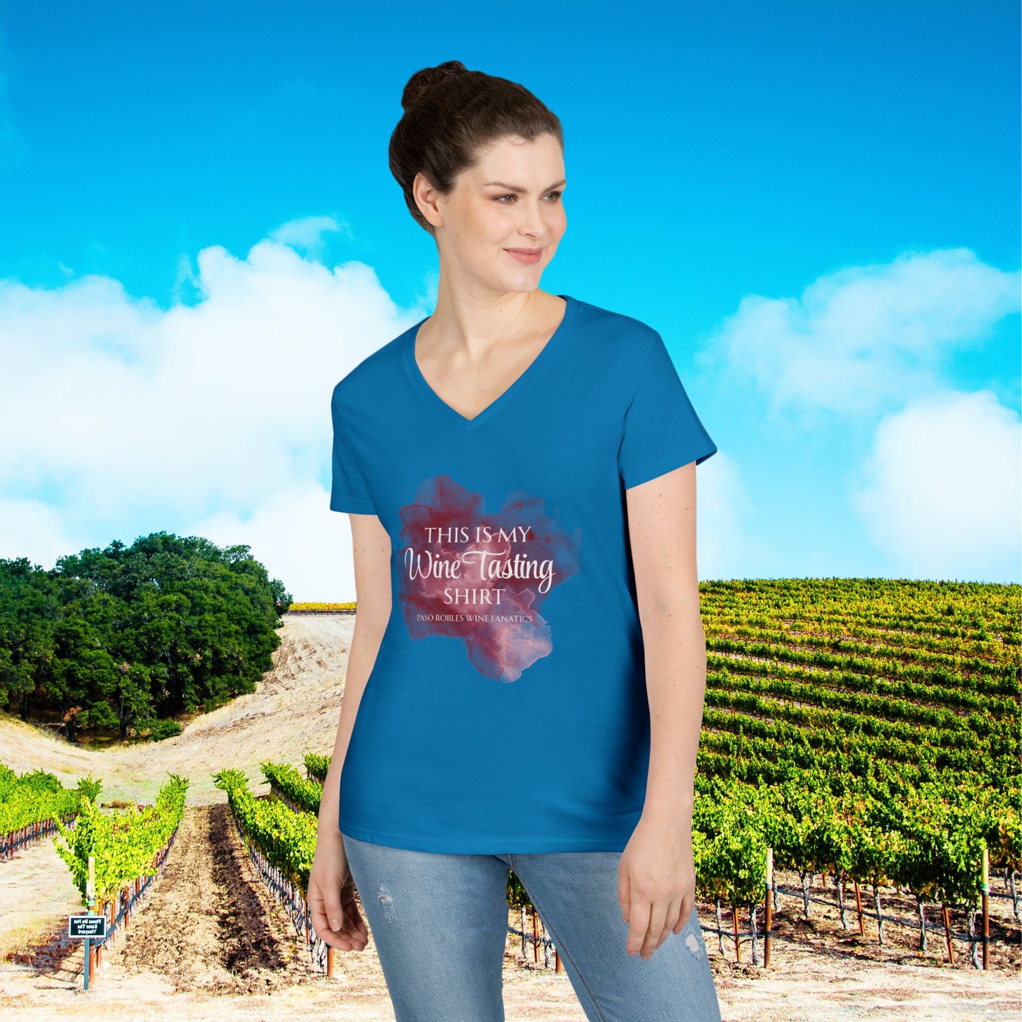 This Is My Wine Tasting Shirt Ladies V-Neck Tee